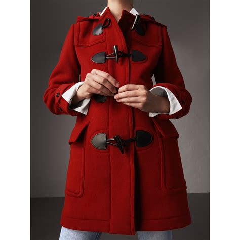 burberry mersey duffle coat red|Burberry wool cashmere tailored coat.